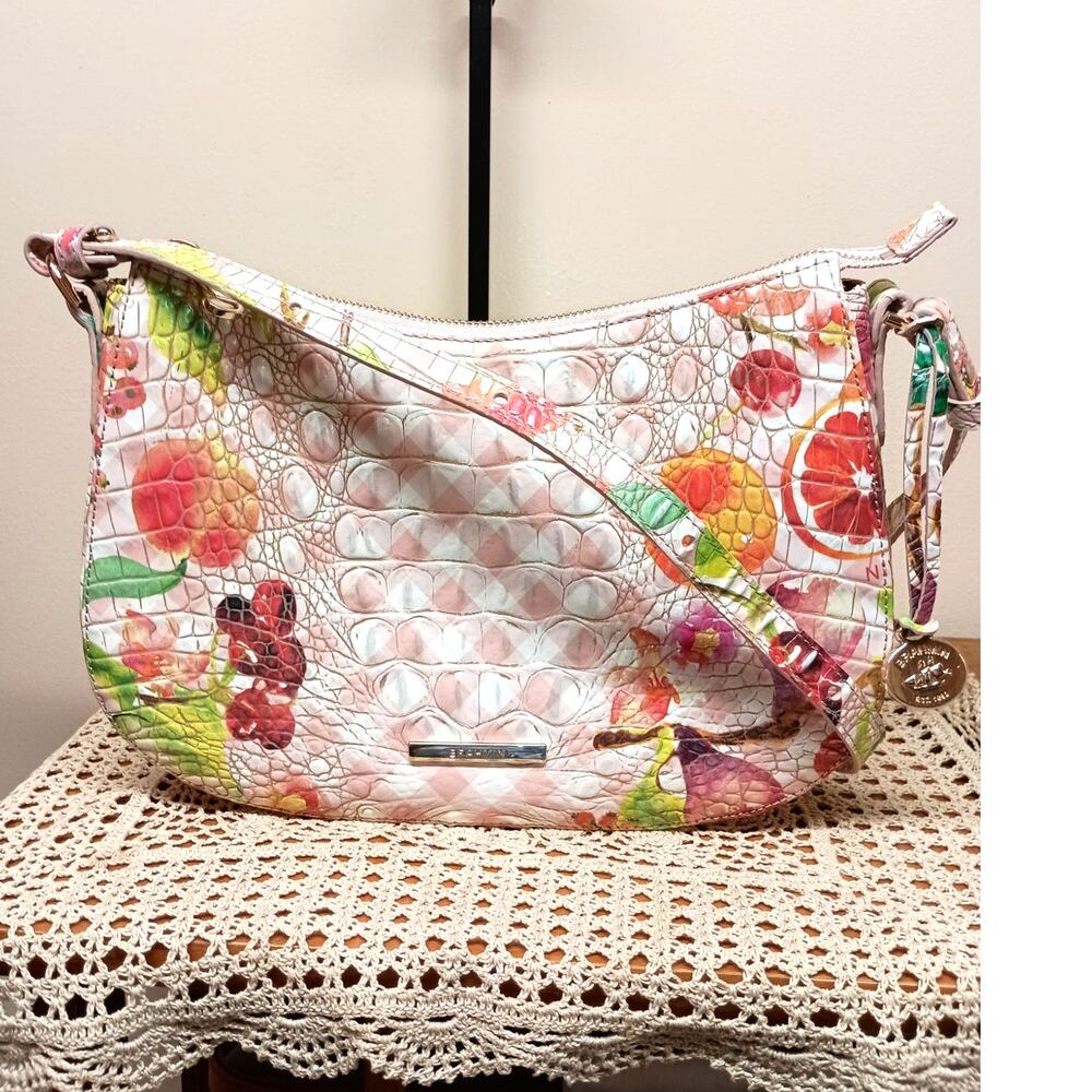 NWOT BRAHMIN Shayna leather Crossbody Fruit Salad Ombre Melbourne